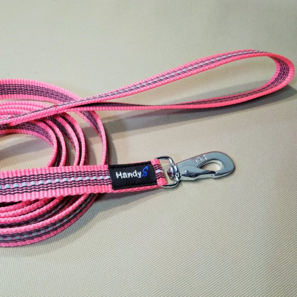 Heijastava vaaleanpunainen HandyS Grip-hihna leveys 20 mm